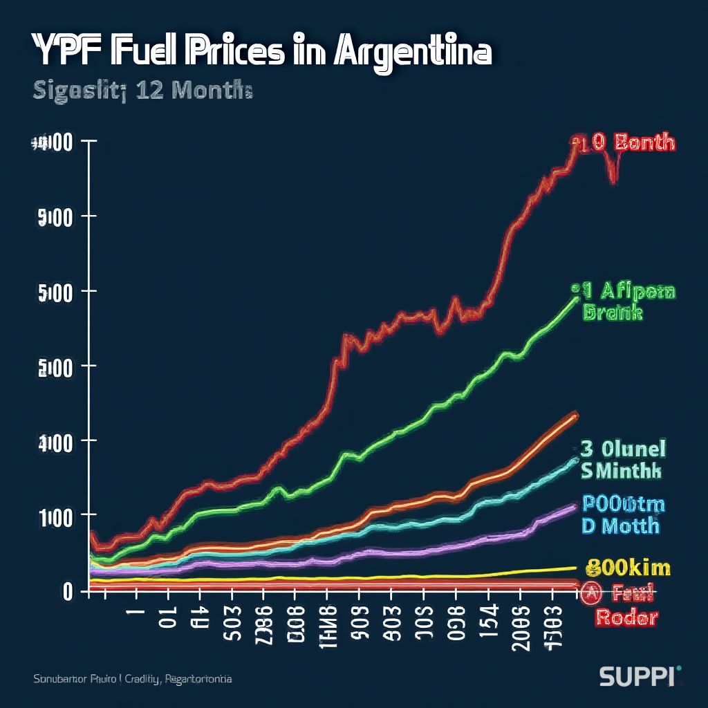 Gráfico de evolución de precios de combustibles